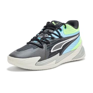 Imagem de PUMA Tênis masculino de basquete Dagger, Preto brilhante, verde-aqua, brilho Ah25, 41