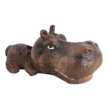 Imagem de Decorações para Aquário | Oxigenador em Forma de Hipopótamo - Ornamentos para Aquário | para Interior Exterior Água Doce Água Salgada Terrário Animais Marinhos Decoração