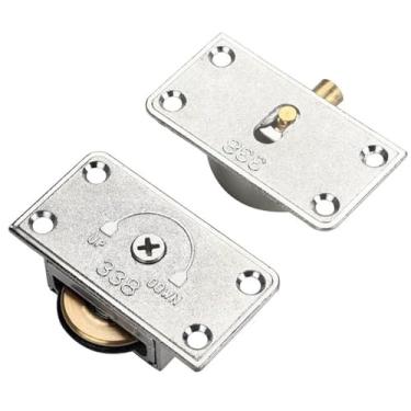 Imagem de 1 conjunto de rolos de porta de zinco liga de zinco porta deslizante armário polia de cobre mudo guarda-roupa móveis ferragens