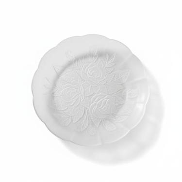 Imagem de Jogo de Pratos Fundos Vidro 22cm Foglia  Prato Fundo Floral  Detalhe F