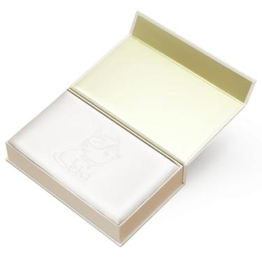 Imagem de THXSILK Silkworm Cat 6A Grade Mulberry Silk Fronha, 22 Momme 100% seda pura com zíper oculto, capa de almofada bordada, (Queen 50,8 cm x 76,2 cm, branco pérola)