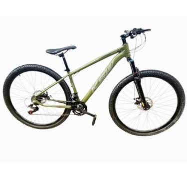 Imagem de Bicicleta Aro 29 KSW XLT 24 V MTB Index Disco Mecânico Suspensão 80mm Unissex (Verde Militar/Prata, 19)