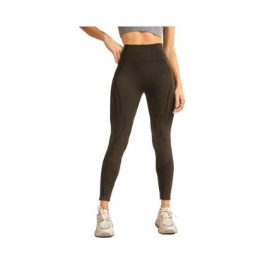 Imagem de Calças De Yoga Sem Costura De Cintura Alta Para Mulheres, Leggings De 