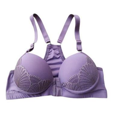 Imagem de Sutiã Plus Size Nadador Reforçado Rendado C/ Bojo Top Liso - Mi Amore,