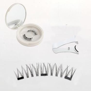 Imagem de Cílios magnéticos com aplicador, sem necessidade de cola, kit de cílios macios, cílios magnéticos reutilizáveis aparência natural