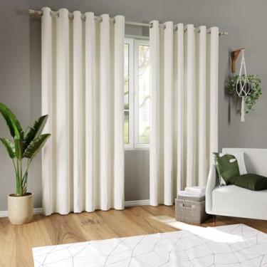 Imagem de Cortina Dalia Marfim Semi Blackout 2,60m x 2,30m Delicadeza e Controle de Luz para seu Ambiente.