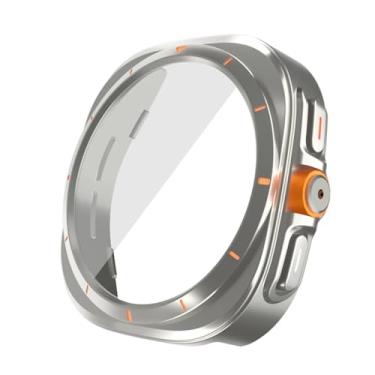 Imagem de SKXMOD Atualizar para ultra case para samsung galaxy watch 7 6 40mm 44mm mudar para galaxy watch ultra 47mm protetor de tela de vidro temperado(Titanium Gold,Watch 6 40mm)