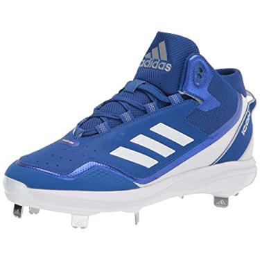 Imagem de adidas Chuteiras masculinas Icon 7 Mid Cleats, Team Royal Blue/Branco/Prata Metálico, 39