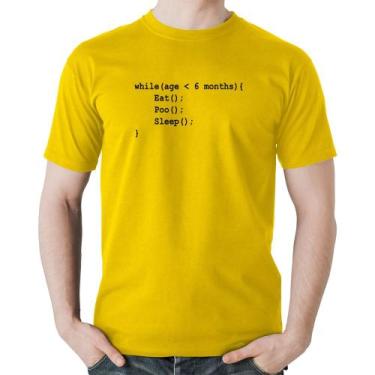 Imagem de Camiseta Algodão Eat Poo Sleep Código - Foca na Moda, Amarelo, P
