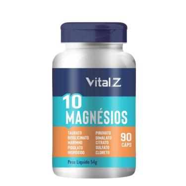 Imagem de 10 Magnésios Vital Z  90 Cápsulas  10 em 1  1800mg por dose-Unissex