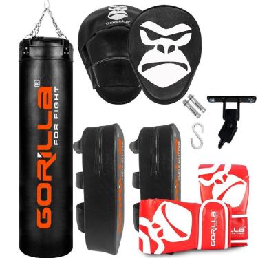 Imagem de Kit Saco De Pancada PRO 160 + Luva Pro + Manopla De Foco + Aparador + Suporte Articulado Gorilla-Unissex