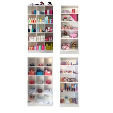 Imagem de Kit 4 Expositores Para Perfumaria: 2 Colméia Bia + 2 Liz - Magia Móvei