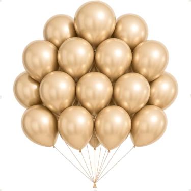 Imagem de Kit 50 Un Balão Metalizado N° 10 Decoração Festa Aniversário Evento Comemoração (Champanhe)