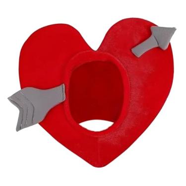 Imagem de Dynwave Chapéu com Coração - Adereço de Cabeça Divertido para Fantasia - Ideal para Festas em Boates, Apresentações de Palco e Bailes de Máscaras.