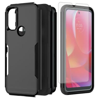 Imagem de Capa de celular para Motorola Moto G Power 2022/MotoG Play 2023/G Pure 2021 capa com protetor de tela, carregamento sem fio, três camadas, defensor, suporte rígido XT2271DL XT2165DL XT2163DL XT2165-5