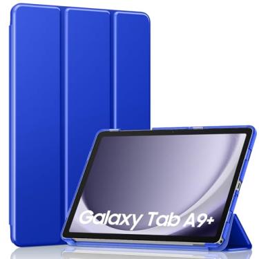 Imagem de MoKo Capa para Galaxy Tab A9 Plus/A9+ 11 polegadas 2023, capa inteligente rígida de policarbonato translúcido para tablet Galaxy Tab A9 Plus SM-X210/X216/X218, despertar/hibernar automaticamente, azul