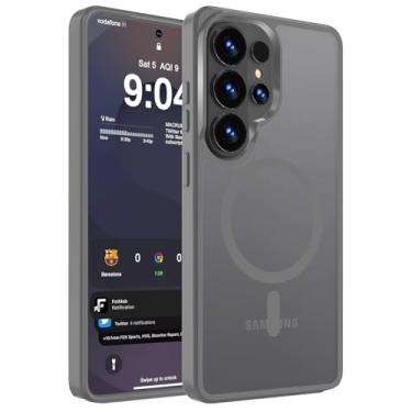 Imagem de WRJ Capa magnética fosca para Samsung Galaxy S26 Ultra de 6,9 polegadas, [compatível com Magsafe] [proteção contra quedas de grau militar] Capa protetora fina transparente antiarranhões à prova de