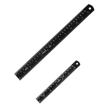 Imagem de Zotemo Conjunto de régua de metal, 15 cm e 30 cm, medida métrica, aço inoxidável, escalas gravadas a laser, escala de precisão 0 começa no final