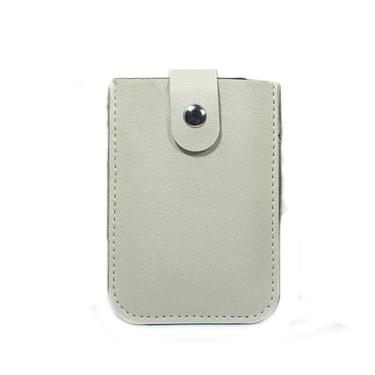 Imagem de Porta-cartões, capa para cartão de identificação, carteira pequena, cor sólida, porta-moedas com vários compartimentos, Branco, Desenho animado