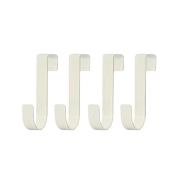 Imagem de Ganchos multifuncionais gancho traseiro para porta de armário de cozinha cabide para pendurar roupas, casaco, chapéu, toalha, gancho de armazenamento, banheiro (branco)