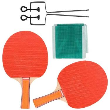 Imagem de Raquete de tênis de mesa profissional com dupla face capa para treinamento conjunto de raquete de pingue-pongue com placa de base de madeira pura para equipamentos esportivos