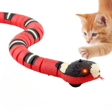 Imagem de Cobra Elétrica Recarregável para Gatos, Brinquedo Interativo com Sensor Inteligente, Caça Realista para Animais de Estimação, Entretenimento e Exercício