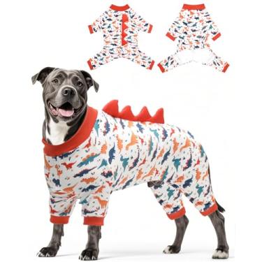 Imagem de CuteBone Pijama de fantasia de dinossauro para cães, casaco de dormir de veludo de cristal de elastano elástico para cães pequenos, roupas macias e quentes para o clima frio, pulôver aconchegante