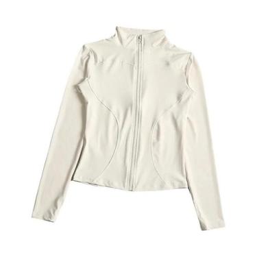 Imagem de Jaqueta Esportiva Feminina De Manga Longa Com Zíper Para Yoga E Fitnes