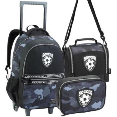 Imagem de Kit Material Escolar Estampa Esportiva para Criança Infantil Menino Mo