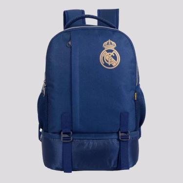 Imagem de Mochila Real Madrid Esportiva Marinho e Dourada, Único