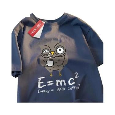 Imagem de Camiseta Masculina Oversize De Algodão Com Estampa De Café E Leite, Es