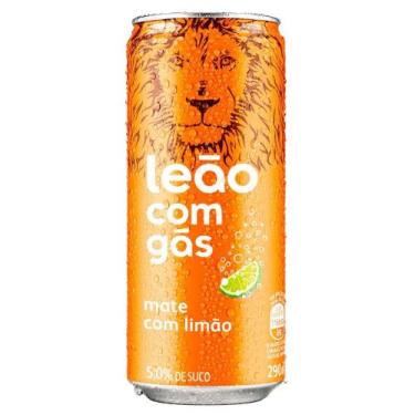 Imagem de Chá Mate com Gás Limão Leão Lata 290ml