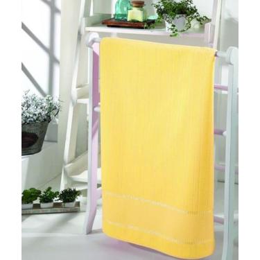Imagem de Toalha de Banho para Bordar Aveludada Bella Liso Amarelo Dohler