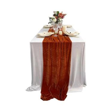 Imagem de Caminho De Mesa Luxuoso Em Veludo, Decorações Para Casamento Em Linho 