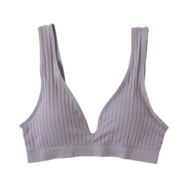 Imagem de Sutiã Esportivo Feminino Sem Costura Com Decote V Profundo, Sem Aro, S