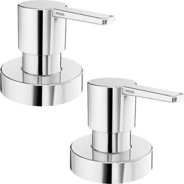 Imagem de Kit 2 Acabamentos De Registro Gali 1 1/4 E 1 1/2 Base Docol Prateado C