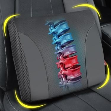 Imagem de Allaboutsla Almofada de suporte lombar para carro-escritório: almofada lombar ergonômica de espuma de memória, suporte lombar para alívio da dor, almofada traseira para assento de carro, cadeira de