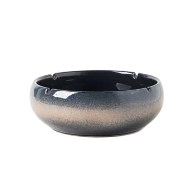 Imagem de Cinzeiro de cerâmica grande cinza brilhante moderno à prova de vento adequado para decoração de mesa de escritório e como decoração decorativa de casa (pequeno)
