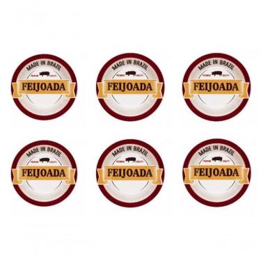 Imagem de Conjunto De Pratos Fundo De Porcelana Feijoada Premium 6pçs - Oxford