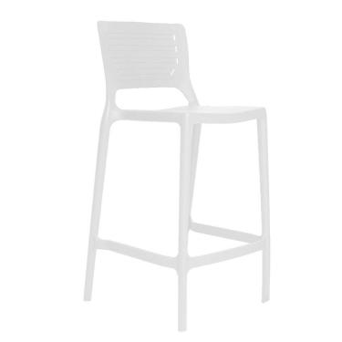 Imagem de Banqueta Alta Cozinha Branca Empilhável Saturno Em Polipropileno Acrilys