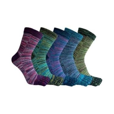 Imagem de Meias De Algodão Coloridas E Respiráveis Com Cinco Dedos, 5 Pares, Mas