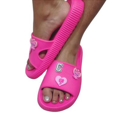 Imagem de Chinelo Nuvem Slide Pink em EVA com 3 Pins Personalizáveis - Sem Marca