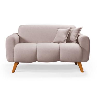 Imagem de Namoradeira Dallas Confortavel Moderna Em Linho Pes em Madeira