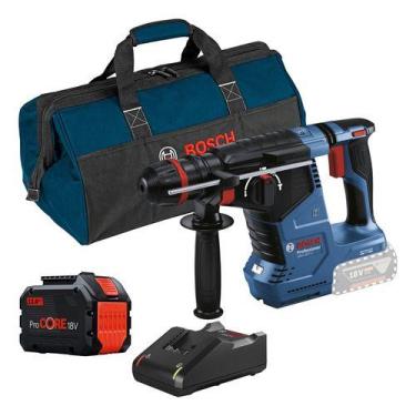 Imagem de Kit Martelete Rompedor Bosch Gbh 187-li Bateria 12ah Bolsa Neutra 18v 