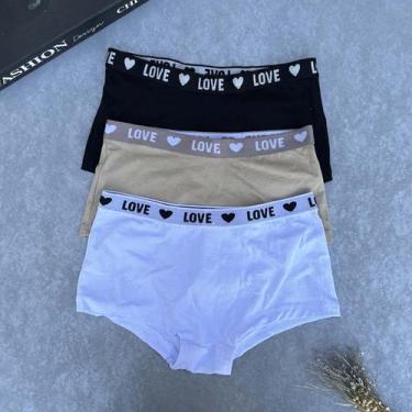 Imagem de Kit c/3 Calcinha Box Feminina Algodão Confortável   - Like4you, P, Col