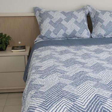 Imagem de Kit Cobre Leito Colcha 3 Peças Boutis Dupla Face Porta Travesseiro Aba