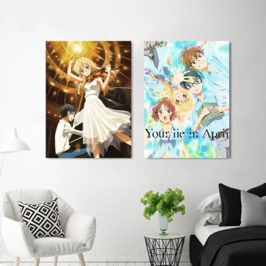 Imagem de Pintura de pôster Set Your Lie in April Anime 40x60cm, 2 unidades