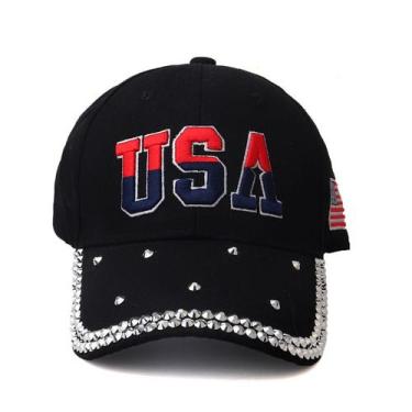 Imagem de Boné de beisebol de algodão com bordado dos EUA para adultos - Yiweisa