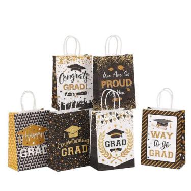 Imagem de Sacola de presente Graduation Kraft Paper, pacote com 24 unidades, 15x