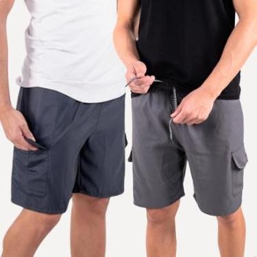 Imagem de Kit 2 Bermuda Masculina Popular Short Cargo Treino Corrida Academia-Masculino
